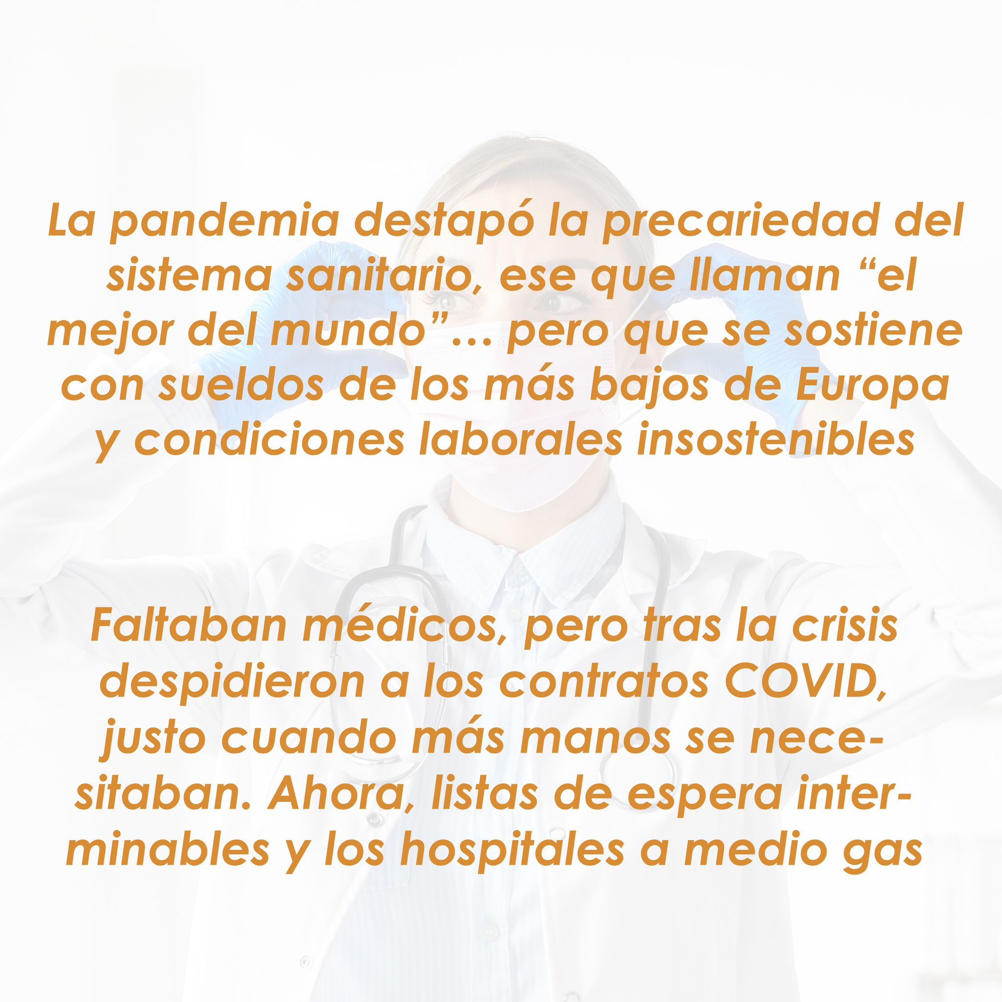 Faltan medicos. Sindicato Medico Avanza.