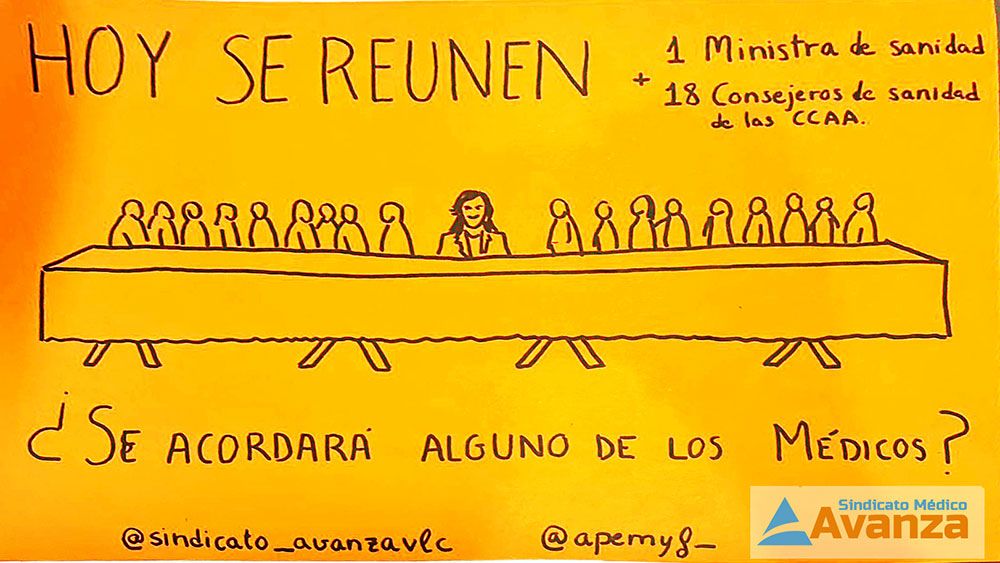 reunion-ministerio-sanidad-apemyf-sindicato-medico-avanza Cartel médico: “¿Se acordará alguno de los médicos?”, exhibido en la protesta por un Estatuto Médico propio en el Ministerio de Sanidad.