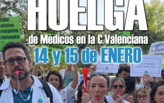 Huelga de médicos en la Comunitat Valenciana el 14 y 15 de enero convocada por APEMYF y el Sindicato Médico Avanza