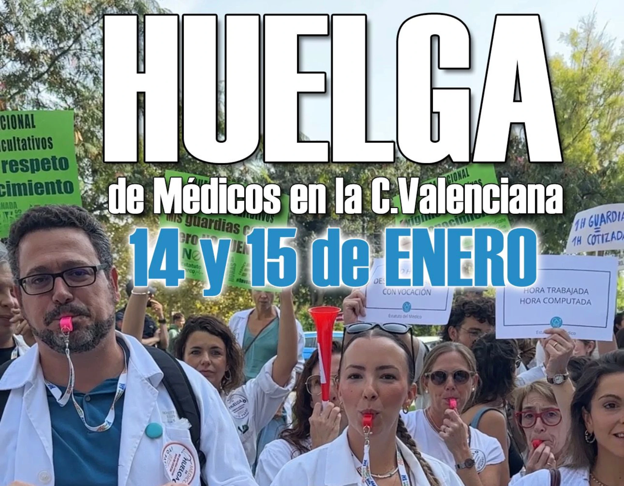 Huelga de médicos en la Comunitat Valenciana el 14 y 15 de enero convocada por APEMYF y el Sindicato Médico Avanza