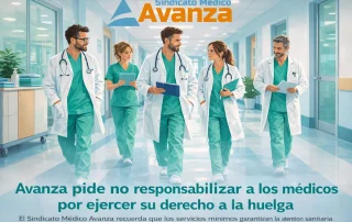 Médicos en hospital representando la defensa del derecho de huelga de los profesionales sanitarios