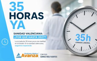 Jornada laboral de 35 horas en sanidad valenciana con referencia al retraso hasta 2027