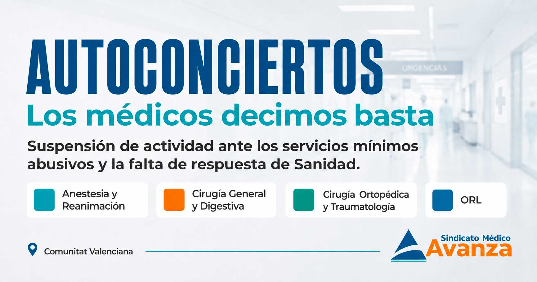 Los médicos decimos basta: suspensión de autoconciertos en la sanidad valenciana ante servicios mínimos abusivos