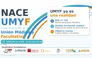 Nace UMYF, Unión Médica y Facultativa, nueva confederación estatal de sindicatos médicos y facultativos con Sindicato Médico Avanza